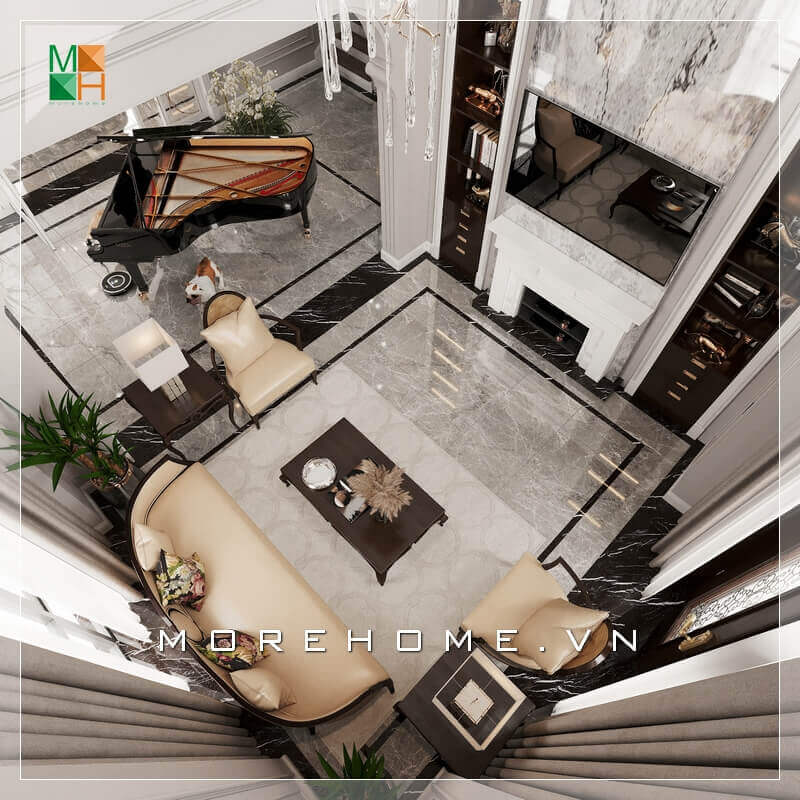 Bộ bàn ghế sofa phòng khách bọc da chân gỗ sang trọng thể hiện sự đẳng cấp cho ngôi nhà có phòng khách rộng. Tư vấn những mẫu thiết kế sofa phòng khách đẹp sang trọng nhất