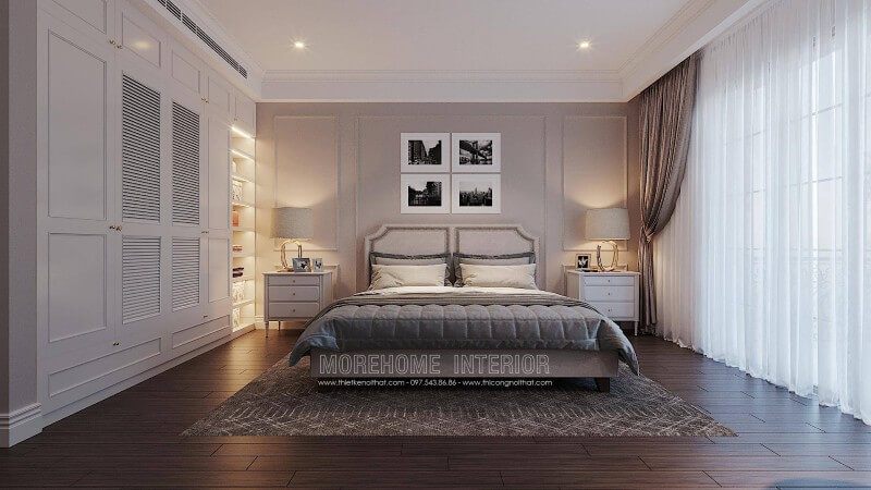 Thiết kế nội thất phòng ngủ cho biệt thự cao cấp.