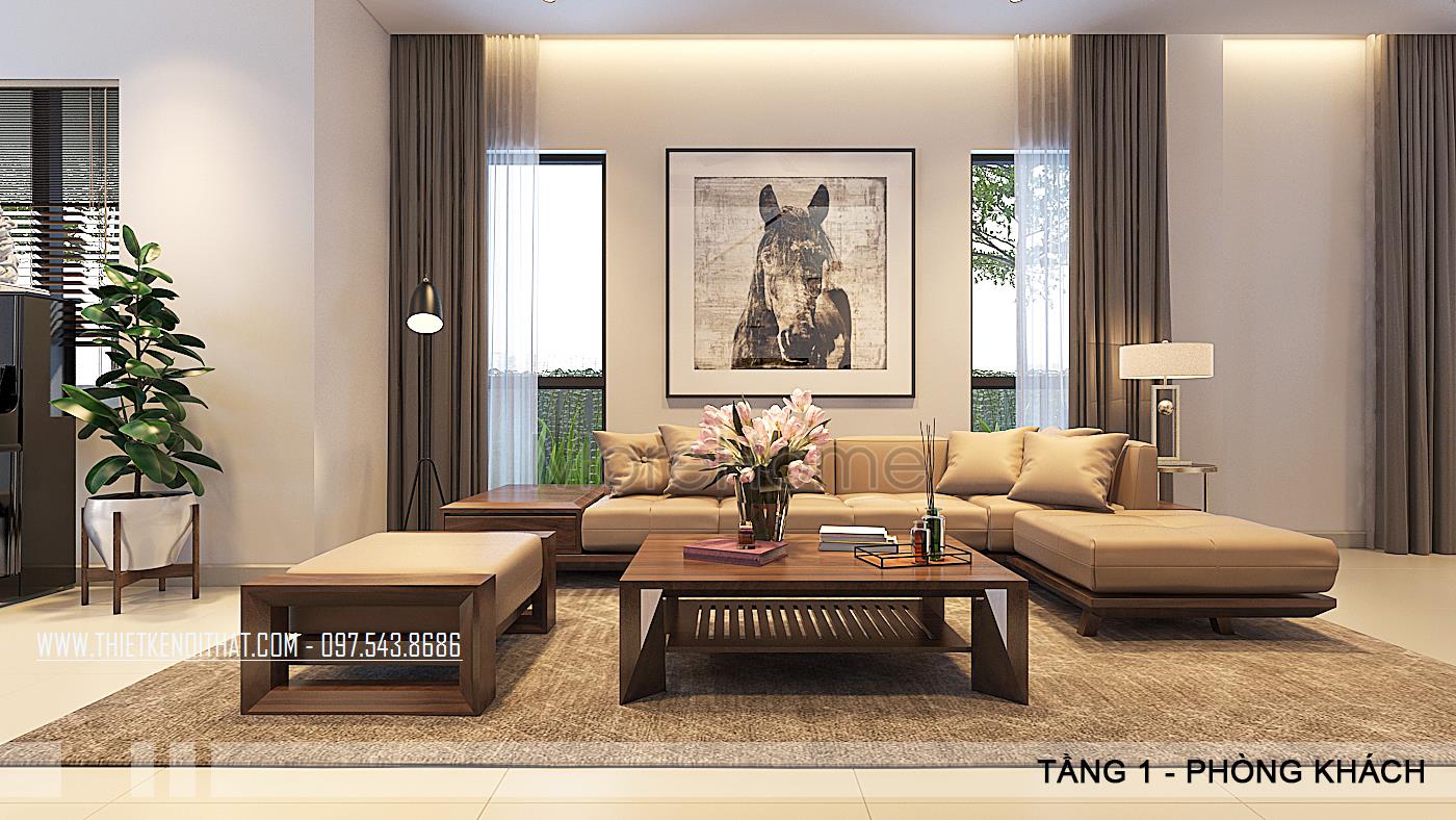 15 Mẫu bàn ghế gỗ óc chó cho phòng khách sang trọng