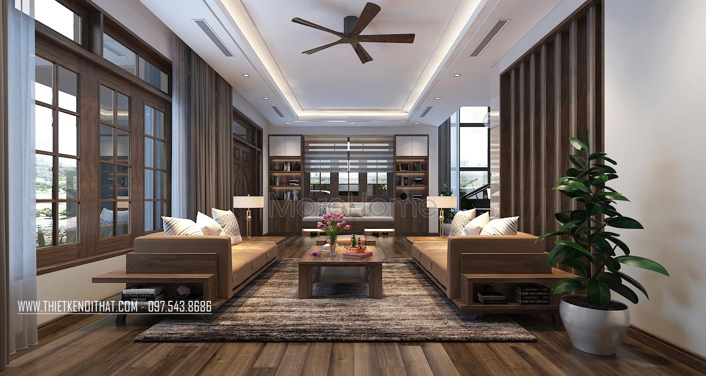 Làm mới không gian phòng khách với đồ nội thất gỗ óc chó đẳng cấp